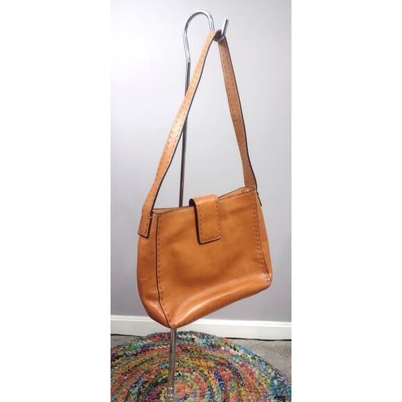 Fossil Handbags - Vintage Fossil Shoulder Bag Tan Leather Boho‎